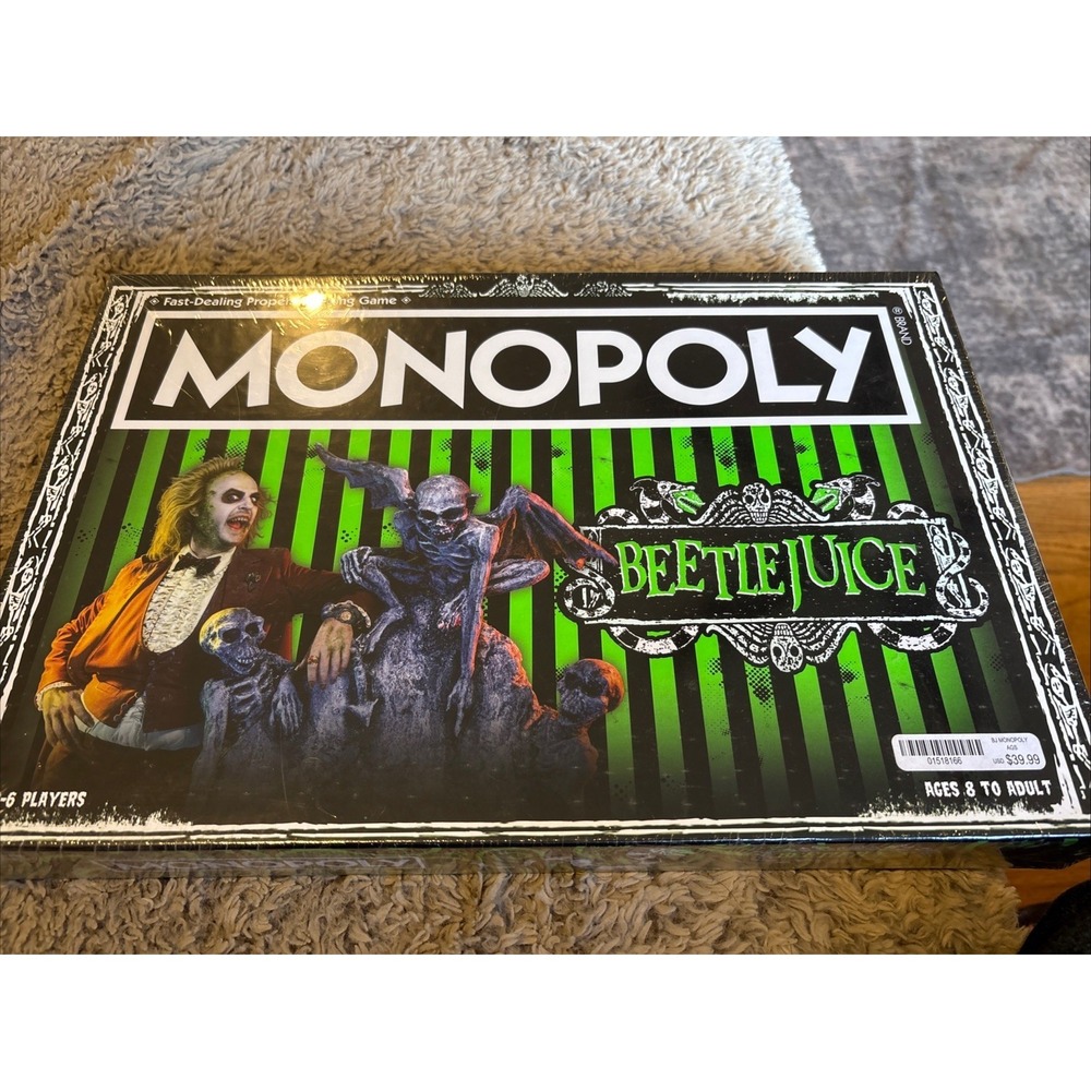 Monopoly Beetlejuice Board Game Unisex OS Green New Sealed USAopoly Horror Movie